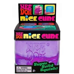 Needoh Purple Nice Cube Squishy Sensory Toy New Fast Ship